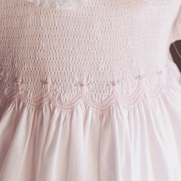 Pink Smocked Heirloom Dress Feltman Brothers 18 Months RARE FIND Party Portrait - Picture 3 of 5